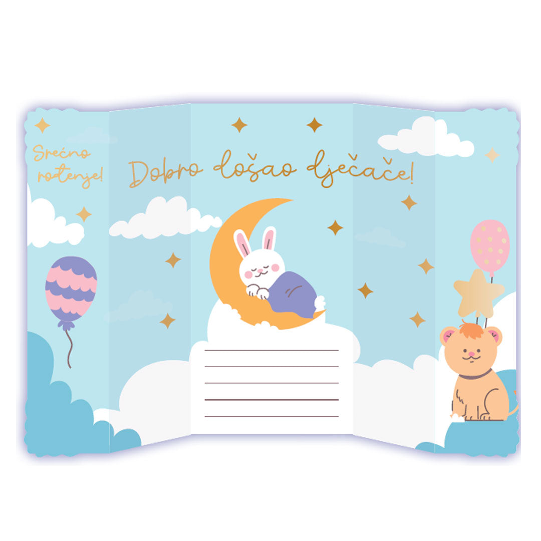 Čestitka Dobro došao dječače, Aloha 68003, Vrabac