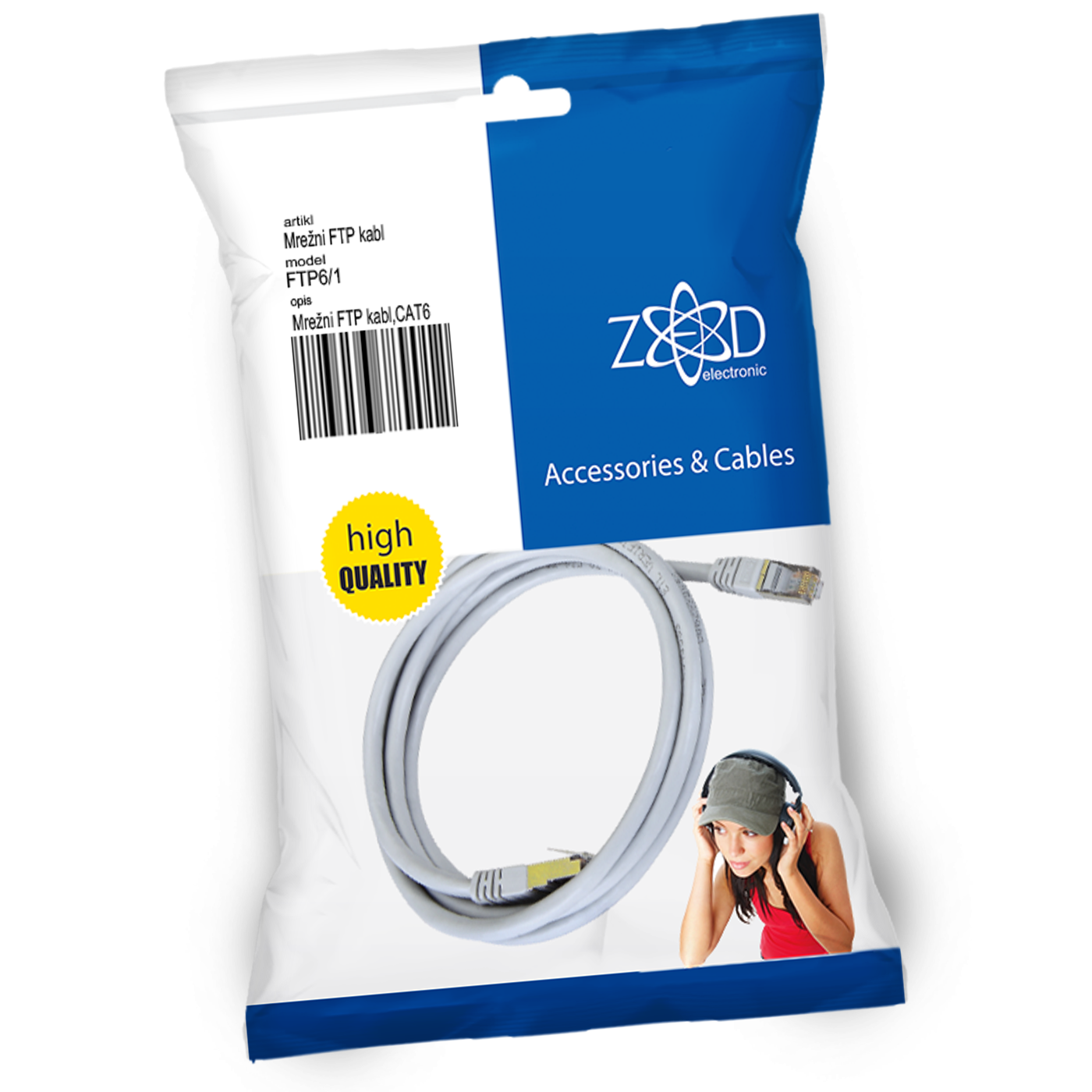 ZED electronic Mrežni FTP kabl, CAT6, 1 met - FTP6/1