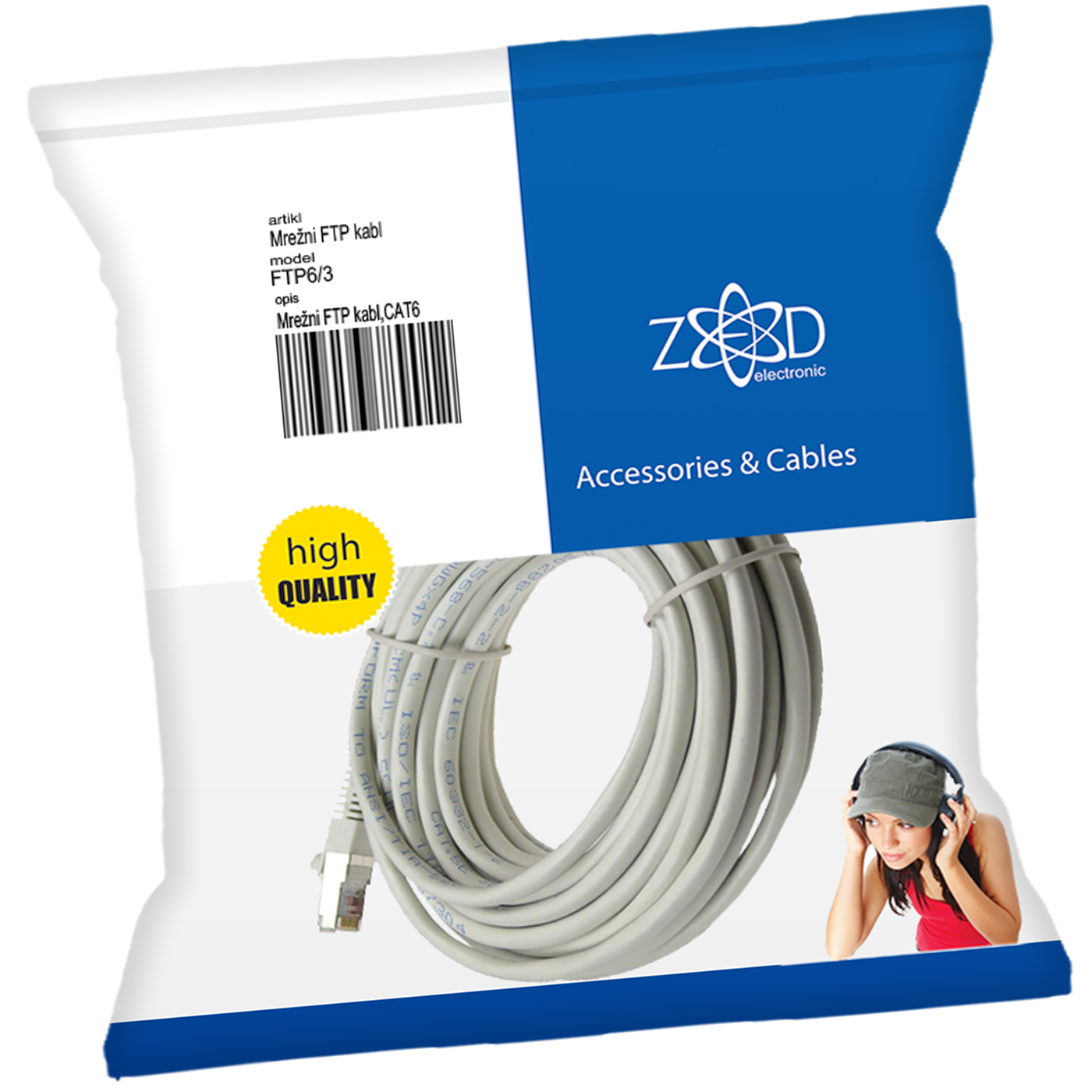 ZED electronic Mrežni FTP kabl, CAT6, 3 met - FTP6/3