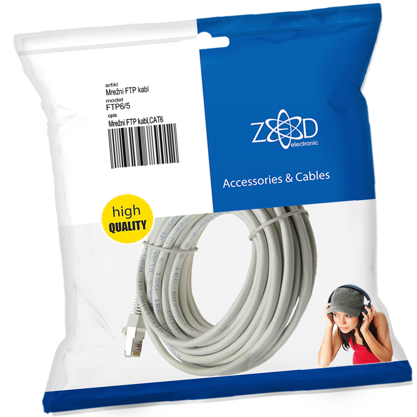 ZED electronic Mrežni FTP kabl, CAT6, 5 met - FTP6/5