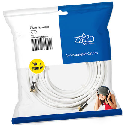 ZED electronic Antenski kabl sa F - konektorima, 5.0 met - FC/5,0