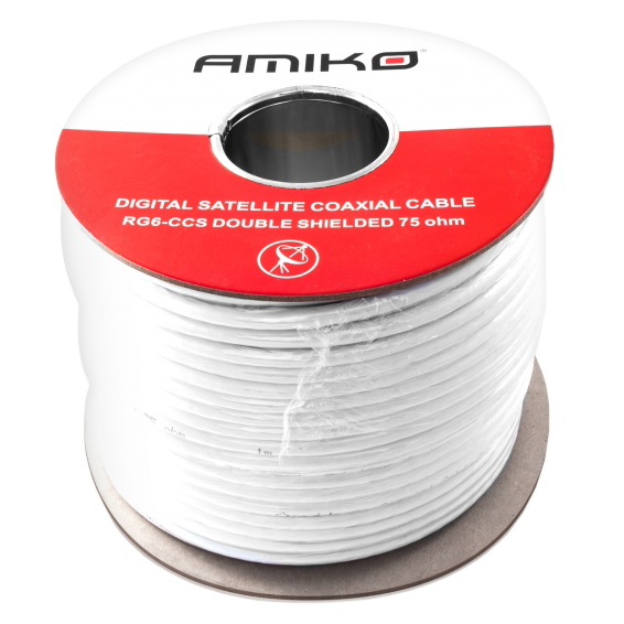 Amiko Koaksijalni kabl RG-6, CCS, 90dB, 100 met., motalica - RG6/90db - 100m REEL