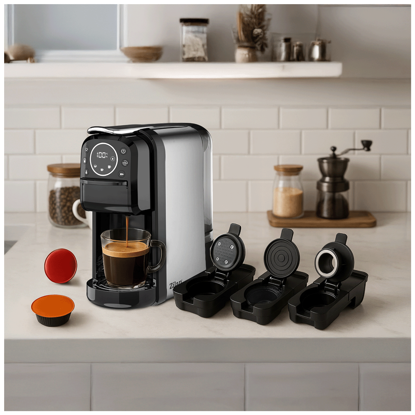 Zilan Aparat za espresso kafu, kapsule 3u1, 1400W - ZLN2846