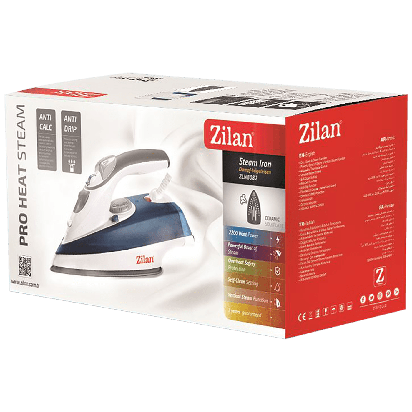 Zilan Pegla na paru, 2200 W, AntiCalc, plavo/bijela - ZLN8082