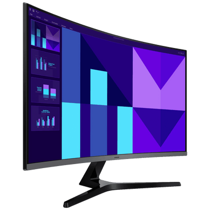 Samsung Monitor 32", Zakrivljeni, FullHD, Essential S3, HDMI, VGA - LS32D396GAUXEN