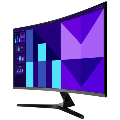 Samsung Monitor 32", Zakrivljeni, FullHD, Essential S3, HDMI, VGA - LS32D396GAUXEN