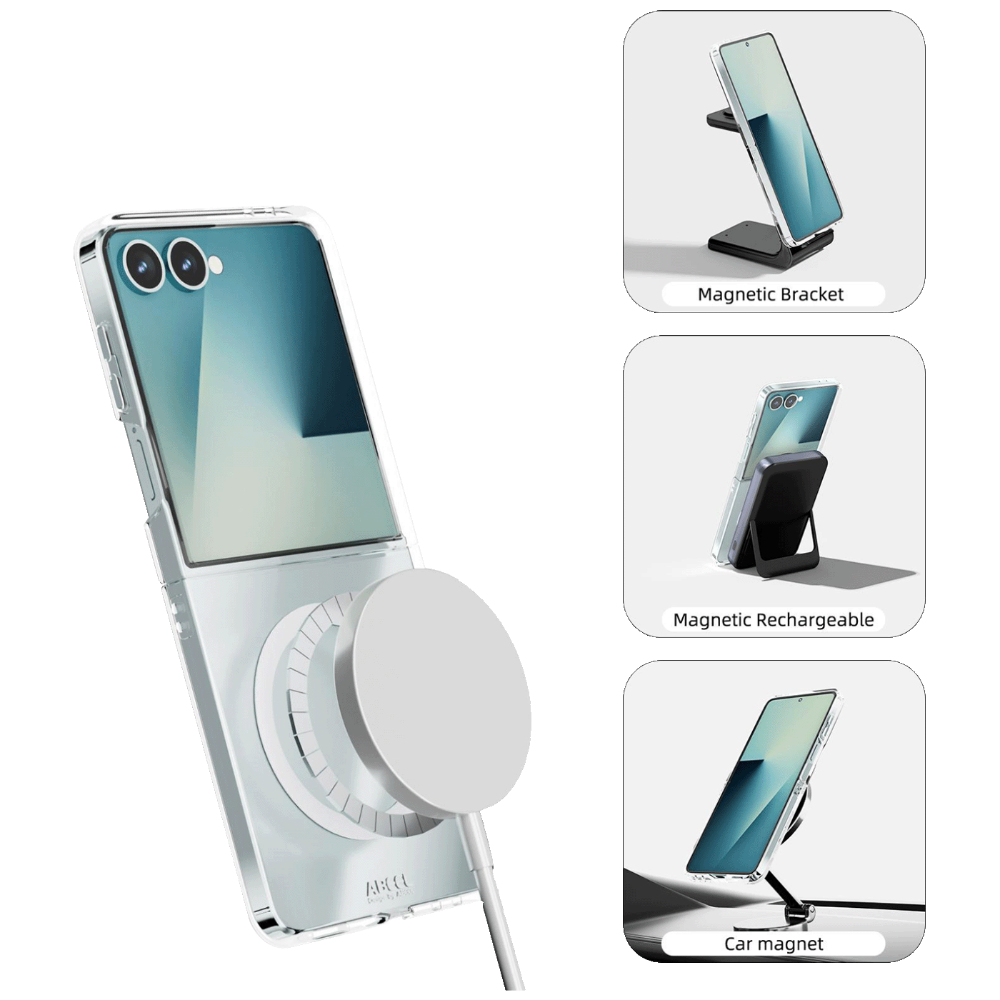 NN-Su Maska za Samsung Z Flip4, MagSafe, Transparent - Galaxy Z Flip4 MagSafe Phone Case