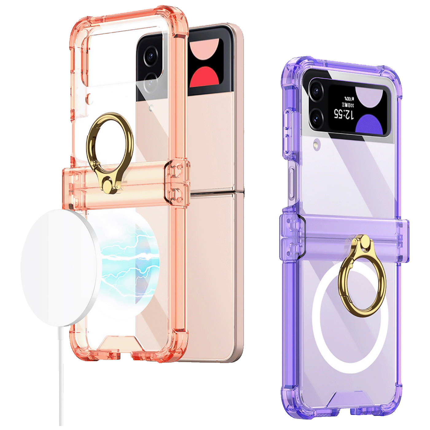 NN-Su Maska za Samsung Z Flip4, MagSafe, sa prstenom, Transparent - Galaxy Z Flip4, MagSafe with ring