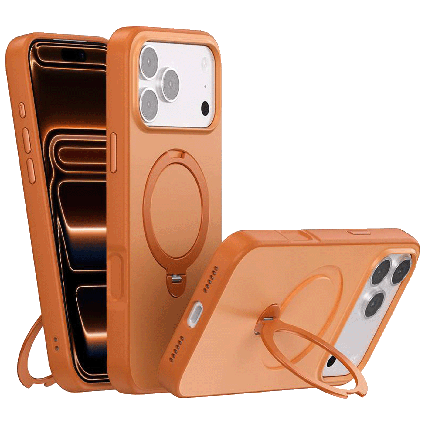 NN-Su Maska sa rotirajućim držačem za iPhone 17 Pro,Magsafe,orange - iPhone 17 Pro Rotation Holder
