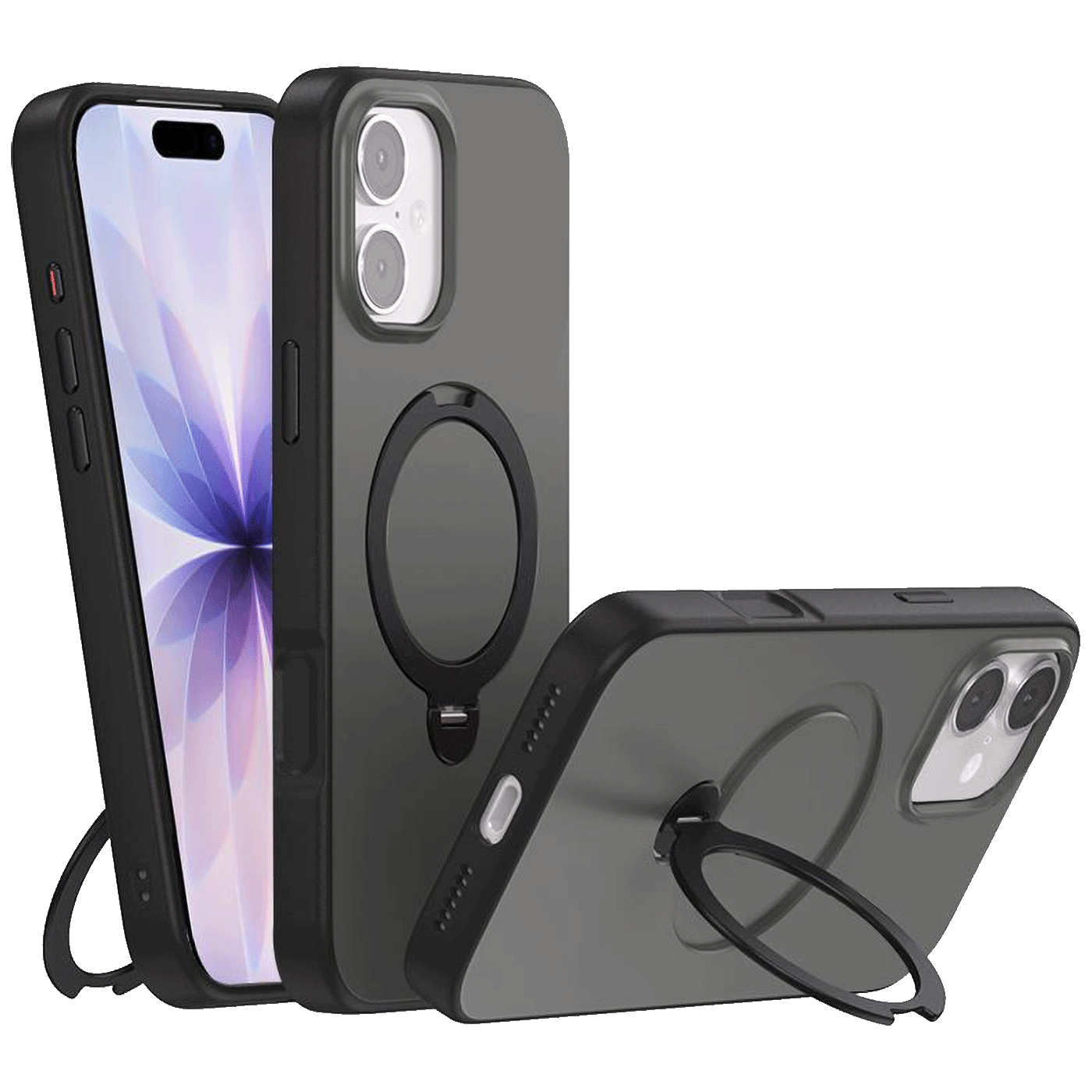 NN-Su Maska sa rotirajućim držačem za iPhone 17, Magsafe, black - iPhone 17 Rotation Holder
