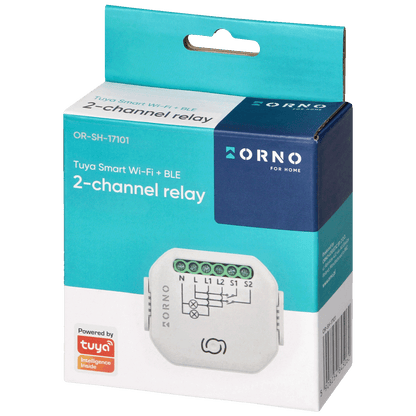Orno 2-kanalni relej, WiFi, Bluetooth, Tuya Smart - OR-SH-17101