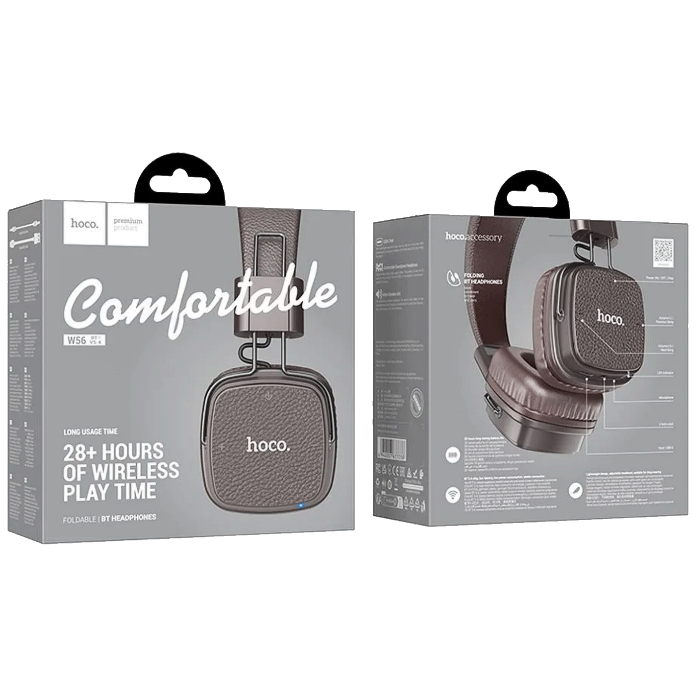 hoco. Bežične/žične slušalice, Bluetooth, AUX - W56 Earl, Brown