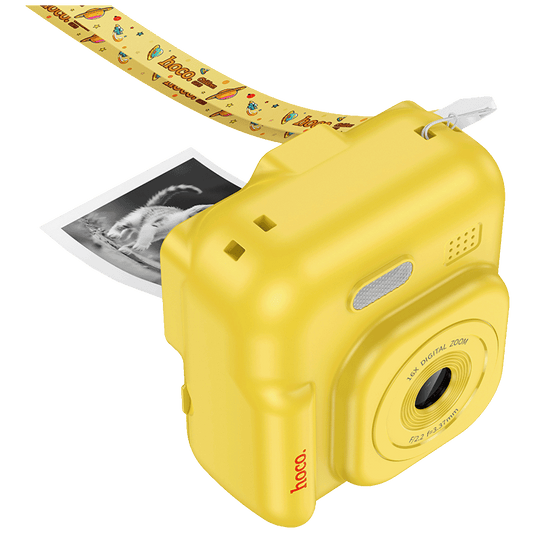 hoco. Dječija kamera sa printerom, 2" IPS LCD, 1080p - DV211 Yellow