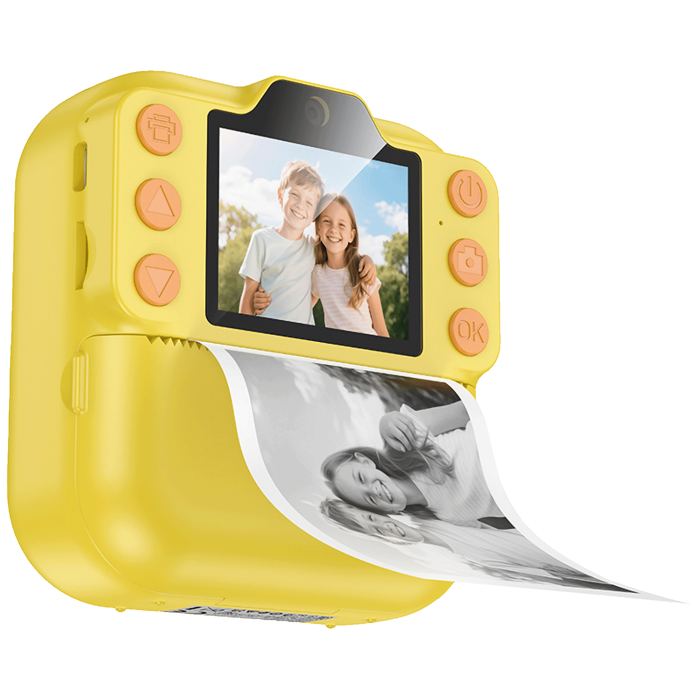 hoco. Dječija kamera sa printerom, 2" IPS LCD, 1080p - DV211 Yellow