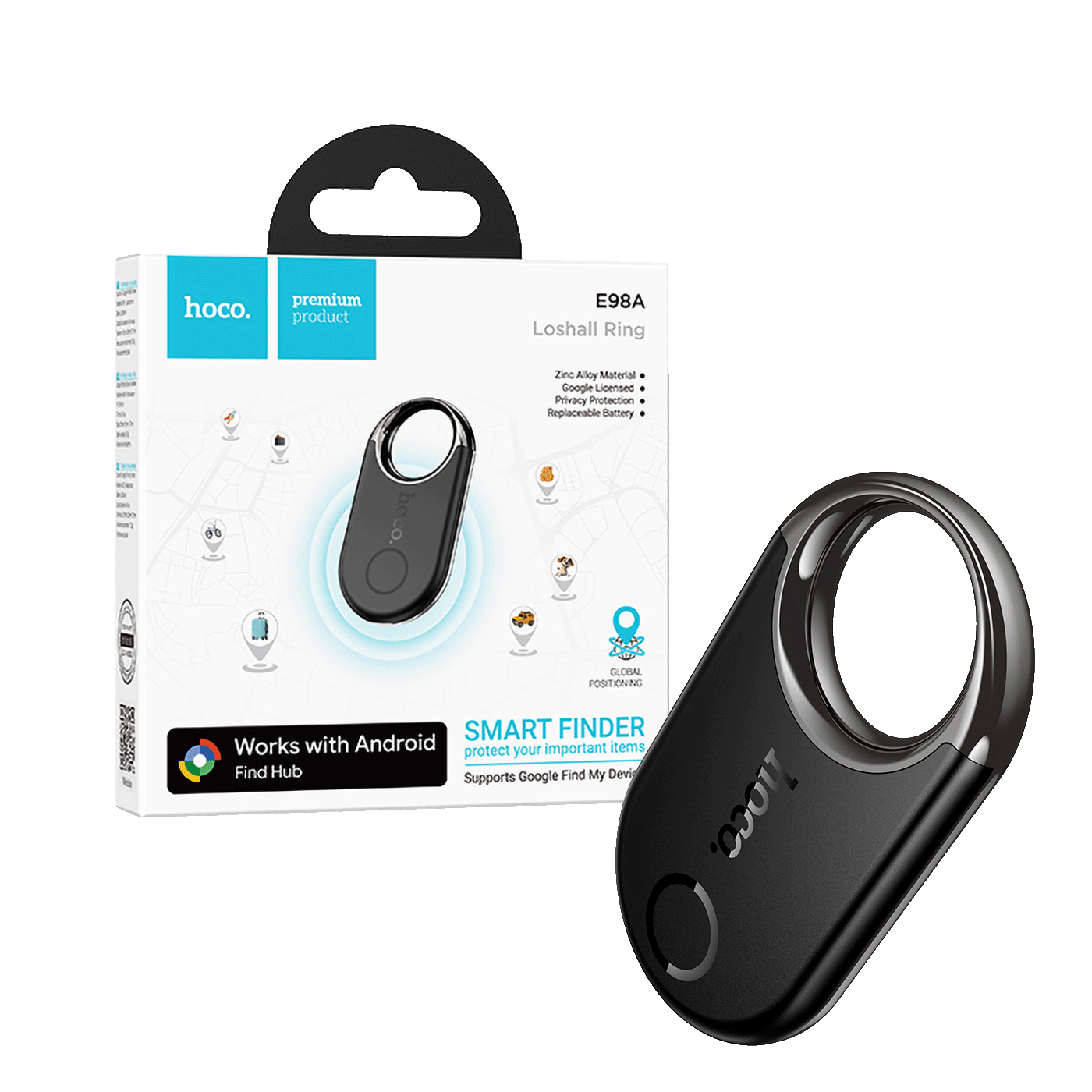 hoco. Inteligentni lokator uređaja, Google Find My Device - E98A Starry, Black