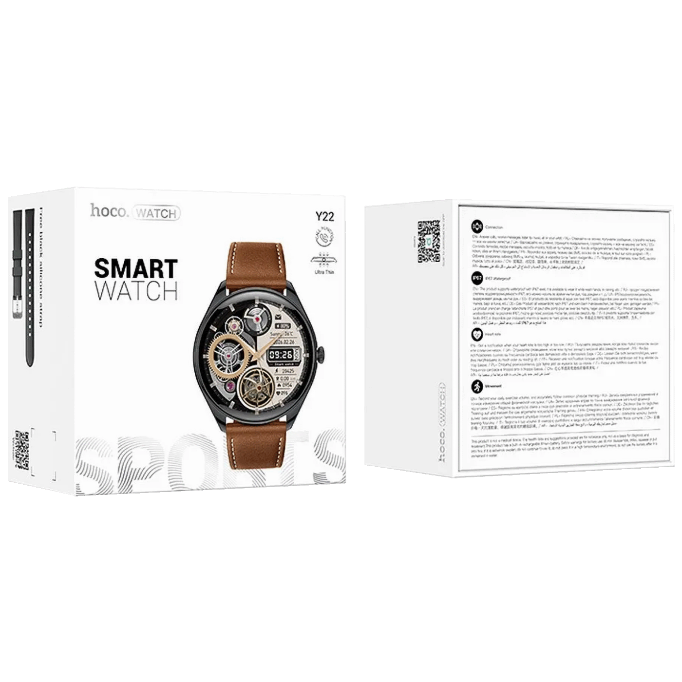 hoco.  Pametni sat, 1.43" AMOLED, Bluetooth, IP67 - Y22 Black