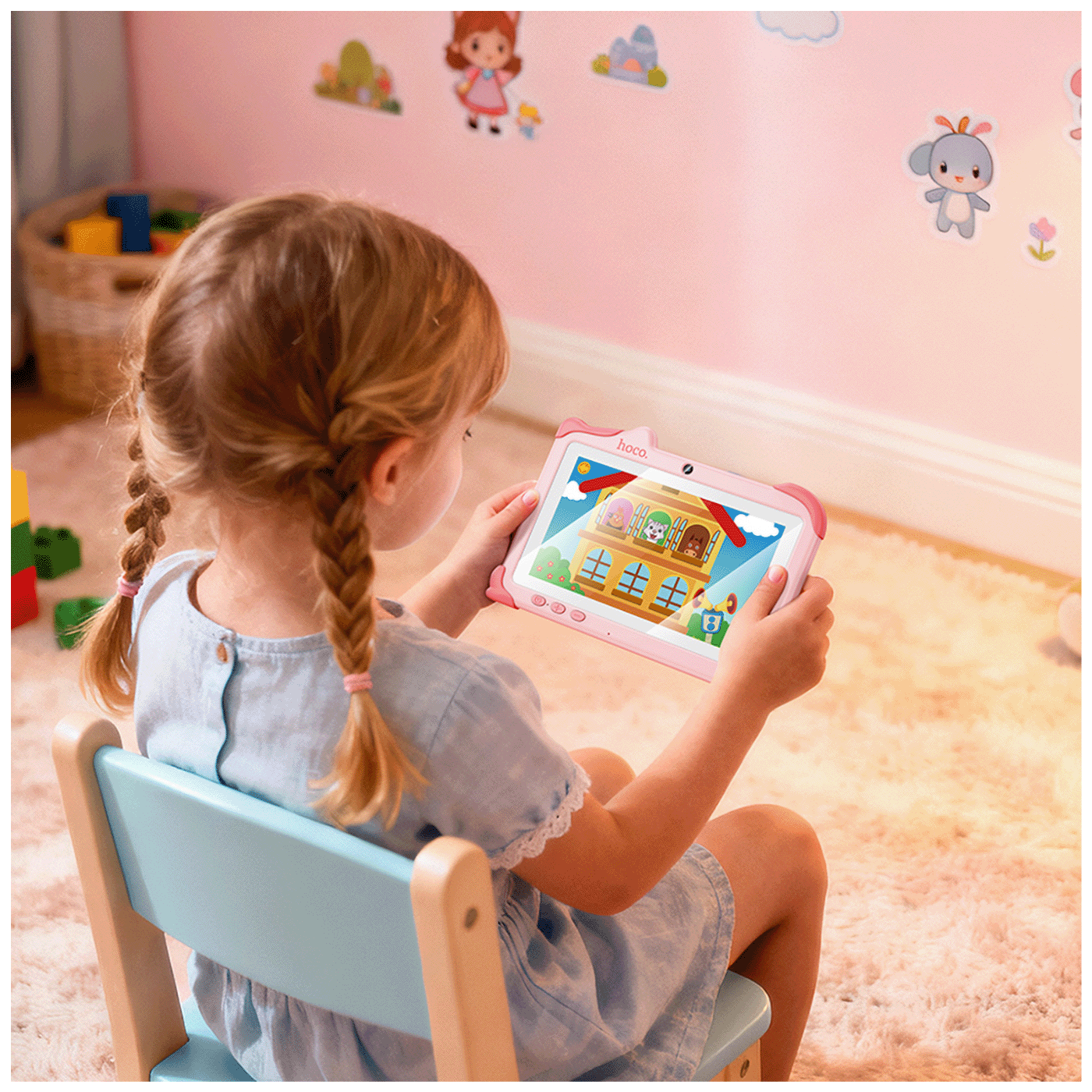 hoco. Tablet 7", Quad Core 1.3 GHz, RAM 4GB, 32GB, 3000 mAh - HI16 Pink