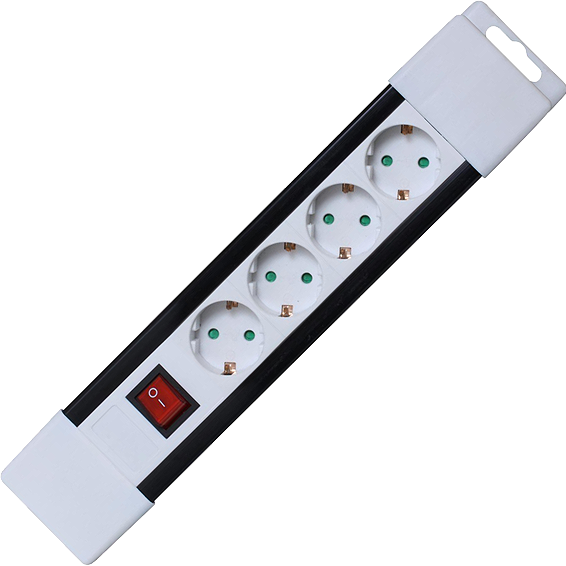 home Produžni kabl, 4 utičnica, prekidač, 1,0mm², 2 met, bijeli - PNV 04K/WH