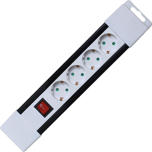 home Produžni kabl, 4 utičnica, prekidač, 1,0mm², 2 met, bijeli - PNV 04K/WH