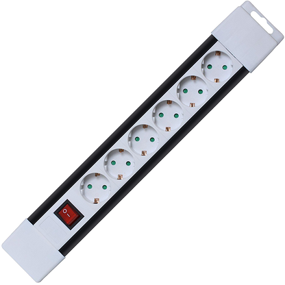 home Produžni kabl, 6 utičnica, prekidač, 1,0mm², 2 met, bijeli - PNV 06K/WH