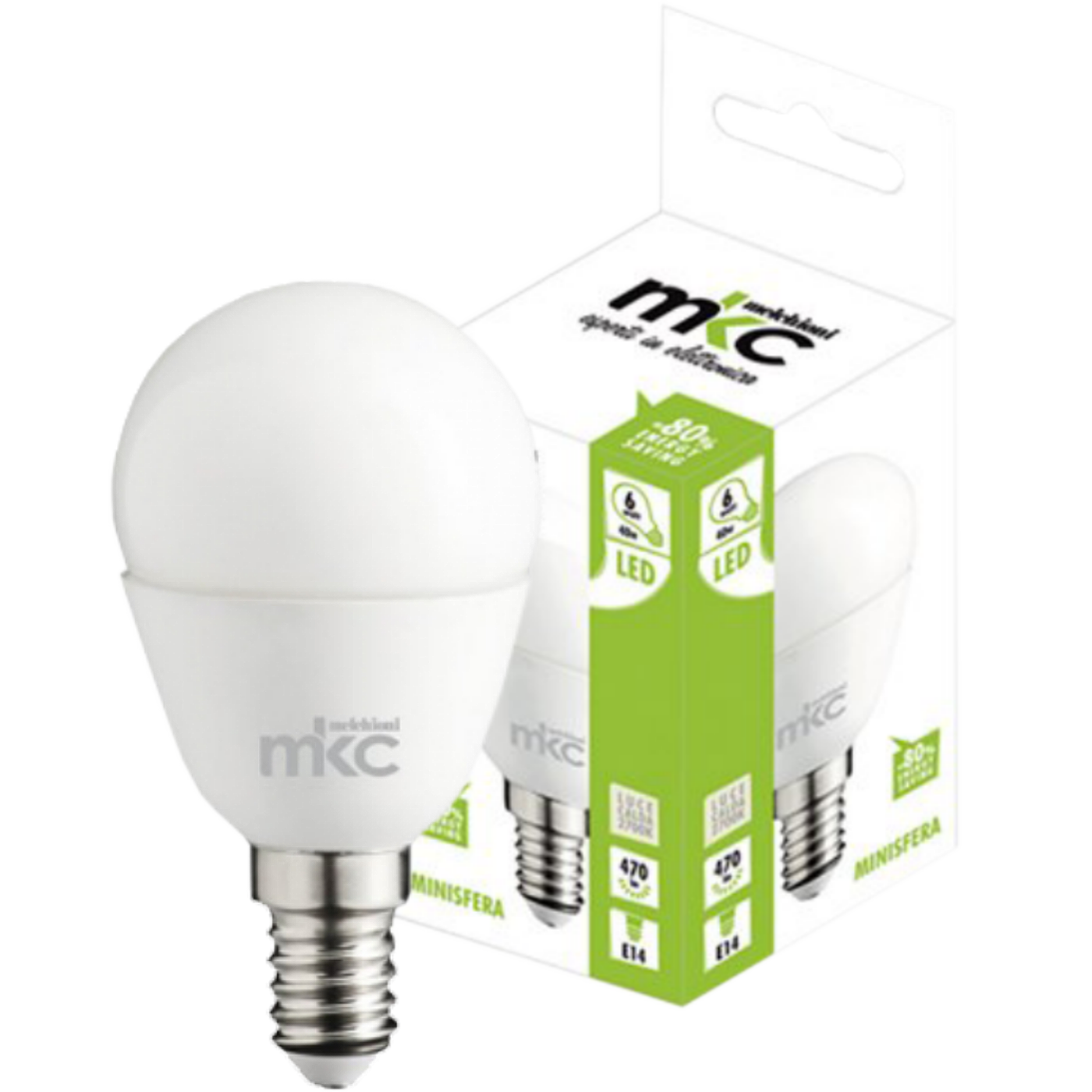MKC Sijalica,LED 6W, E14, 4000K,220V AC,prirodno bijela svjetlos - LED MINISFERA E14/6W-N BOX