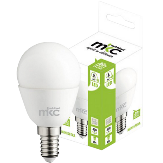 MKC Sijalica,LED 6W, E14, 4000K,220V AC,prirodno bijela svjetlos - LED MINISFERA E14/6W-N BOX
