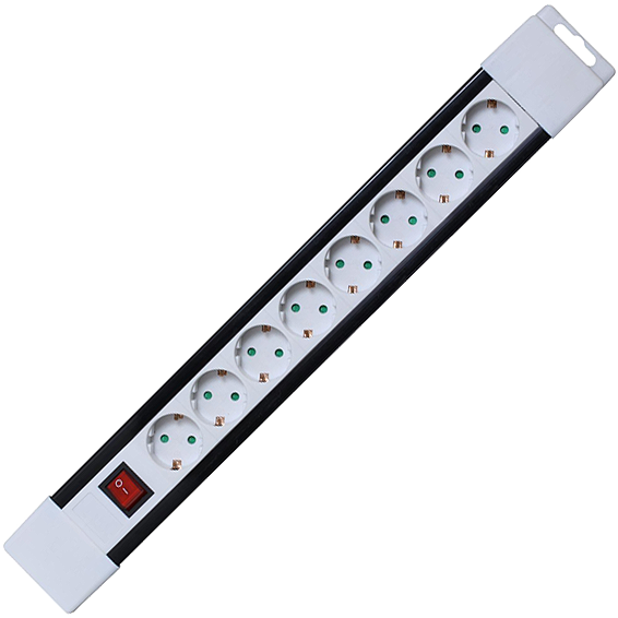 home Produžni kabl, 8 utičnica, prekidač, 1,0mm², 2 met, bijeli - PNV 08K/WH