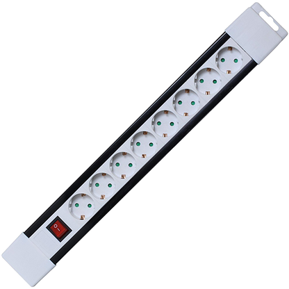 home Produžni kabl, 8 utičnica, prekidač, 1,0mm², 2 met, bijeli - PNV 08K/WH