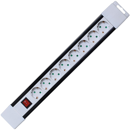 home Produžni kabl, 8 utičnica, prekidač, 1,0mm², 2 met, bijeli - PNV 08K/WH