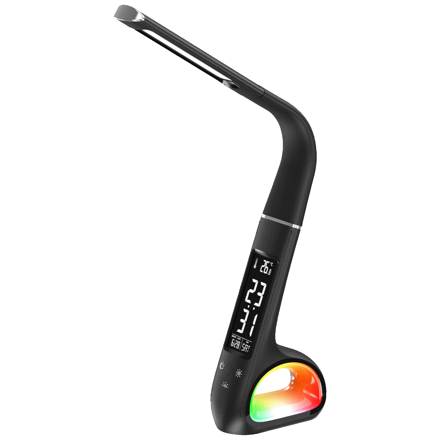 MeanIT Lampa, LED, stolna sa satom i alarmom - L10
