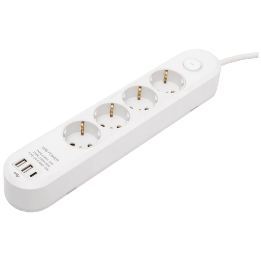 home Produžni kabl, 4 utičnice, 1.5mm², USB, 1.5 met. - NV4KUSBC