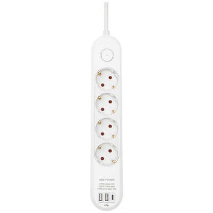 home Produžni kabl, 4 utičnice, 1.5mm², USB, 1.5 met. - NV4KUSBC
