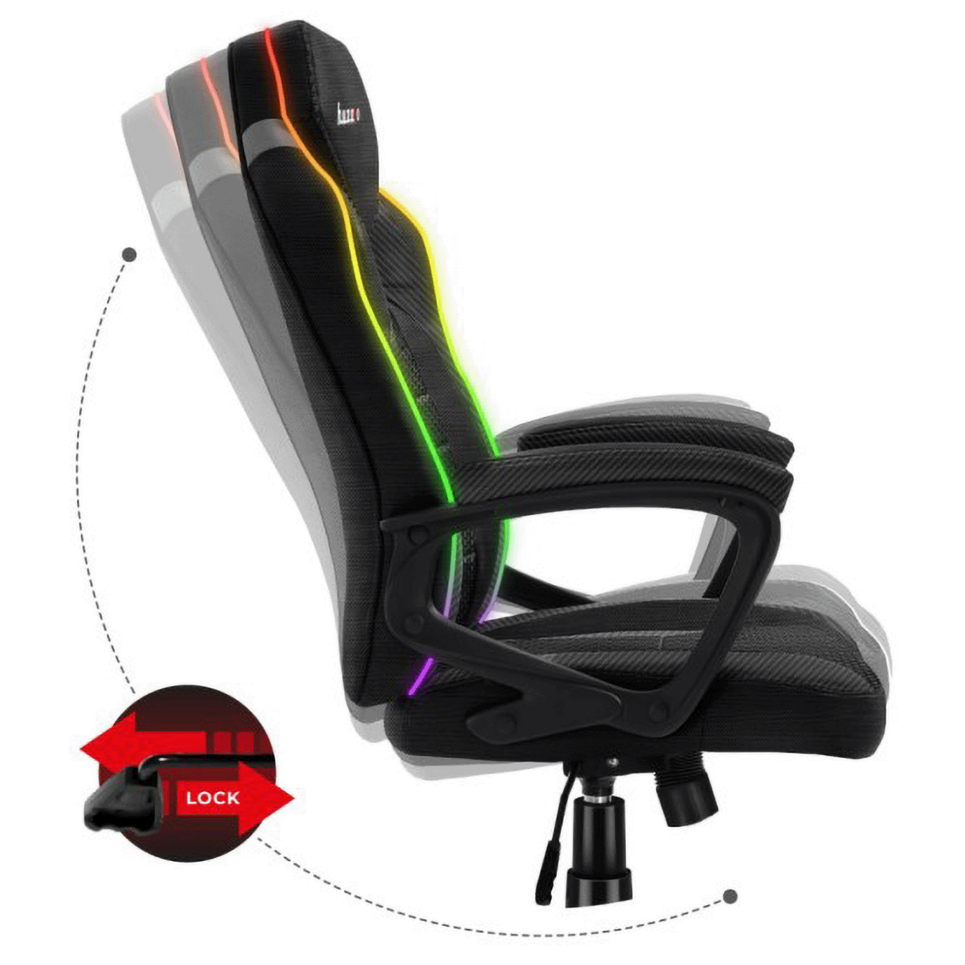 Huzaro Gaming stolica, RBG, Carbon, daljinski upravljač - Force 2.5 RGB Carbon Mesh