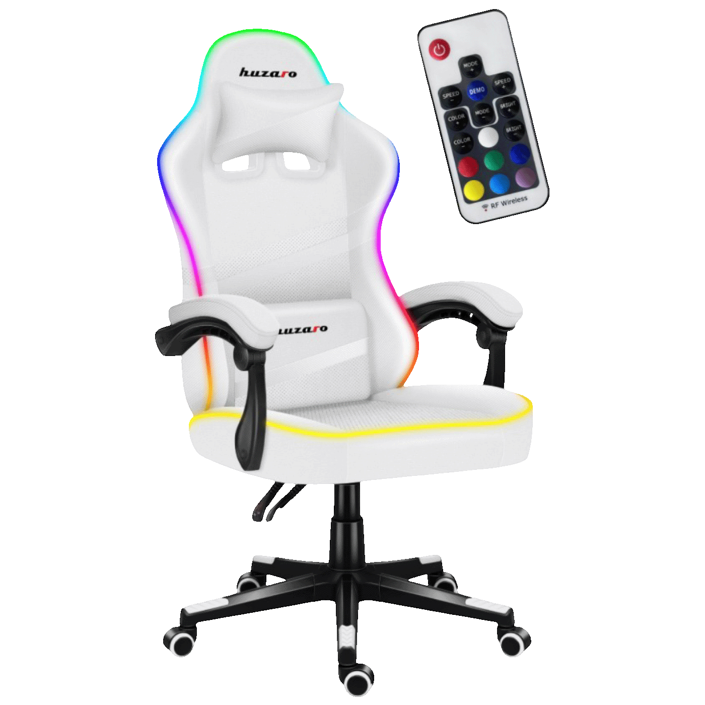 Huzaro Gaming stolica, RGB, daljinski upravljač, bijela - Force 4.4 RGB White