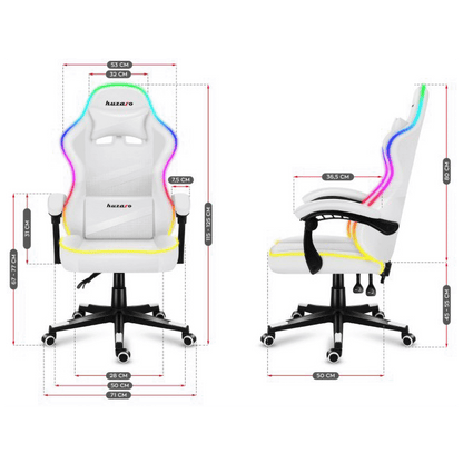 Huzaro Gaming stolica, RGB, daljinski upravljač, bijela - Force 4.4 RGB White