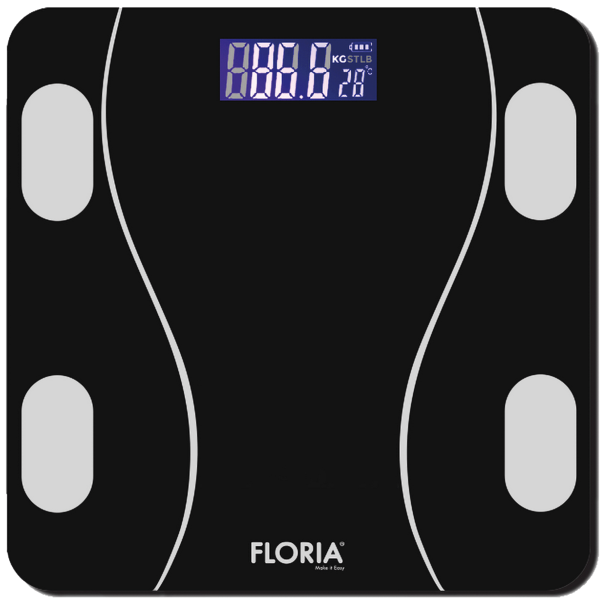 Floria Pametna vaga, tjelesna, do 180 kg, LED zaslon, Bluetooth - ZLN8962