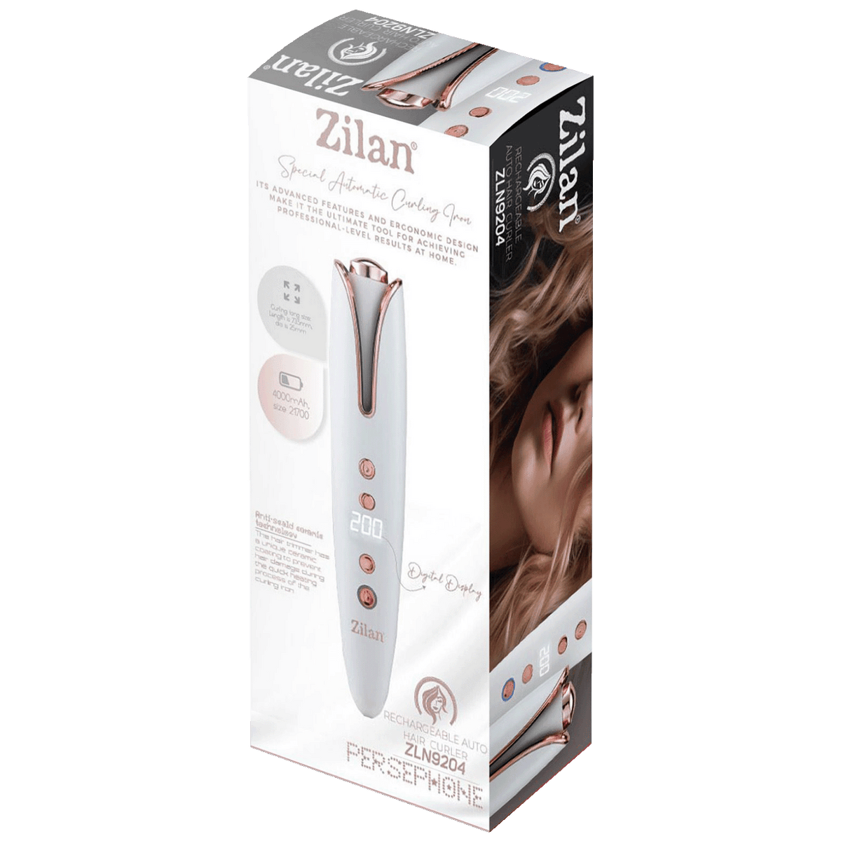 Zilan Bežični uvijač za kosu, 4000 mAh, LED display - ZLN9204 Persephone