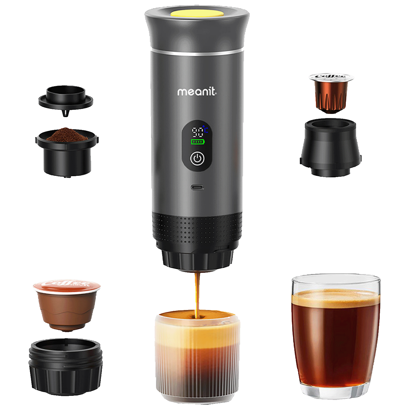 MeanIT Prijenosni aparat za espresso kafu, univerzalni 3-u-1 - Z01 Pro