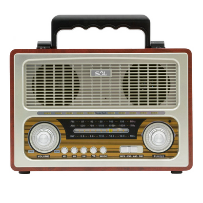 SAL Retro radio + BT bežični zvučnik, 4in1, FM, MP3, AUX - RRT 3B