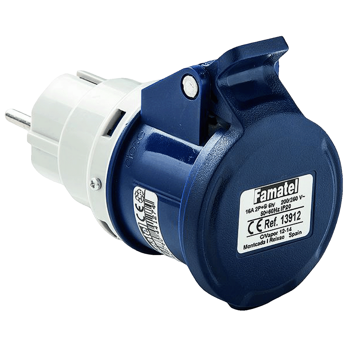 Famatel Industrijski adapter za utikač 2P+T/schuko utičnica 16A,IP20 - 13912