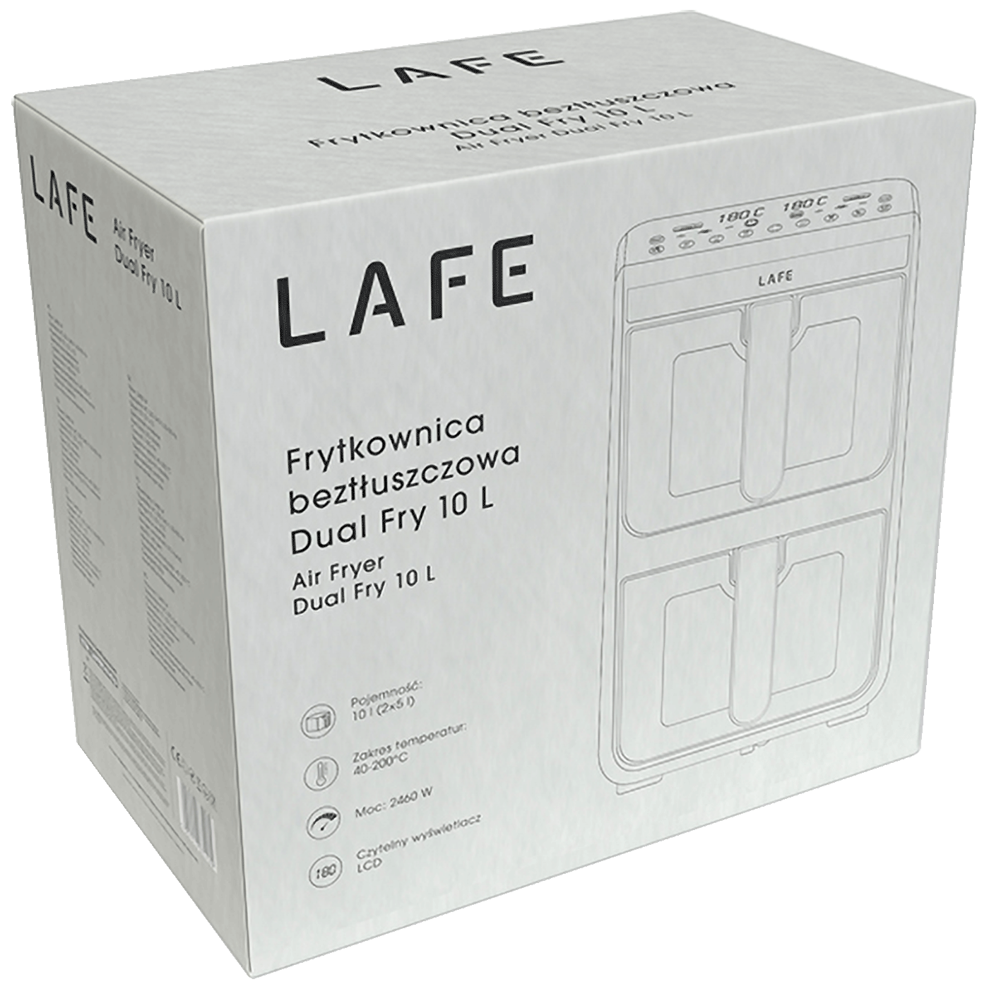 Lafe Friteza na vrući zrak, 2460W, Dual Zone, zapremina 10 lit. - Air Dual Fry 10 L