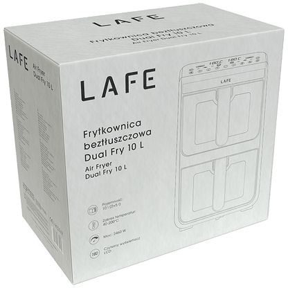 Lafe Friteza na vrući zrak, 2460W, Dual Zone, zapremina 10 lit. - Air Dual Fry 10 L