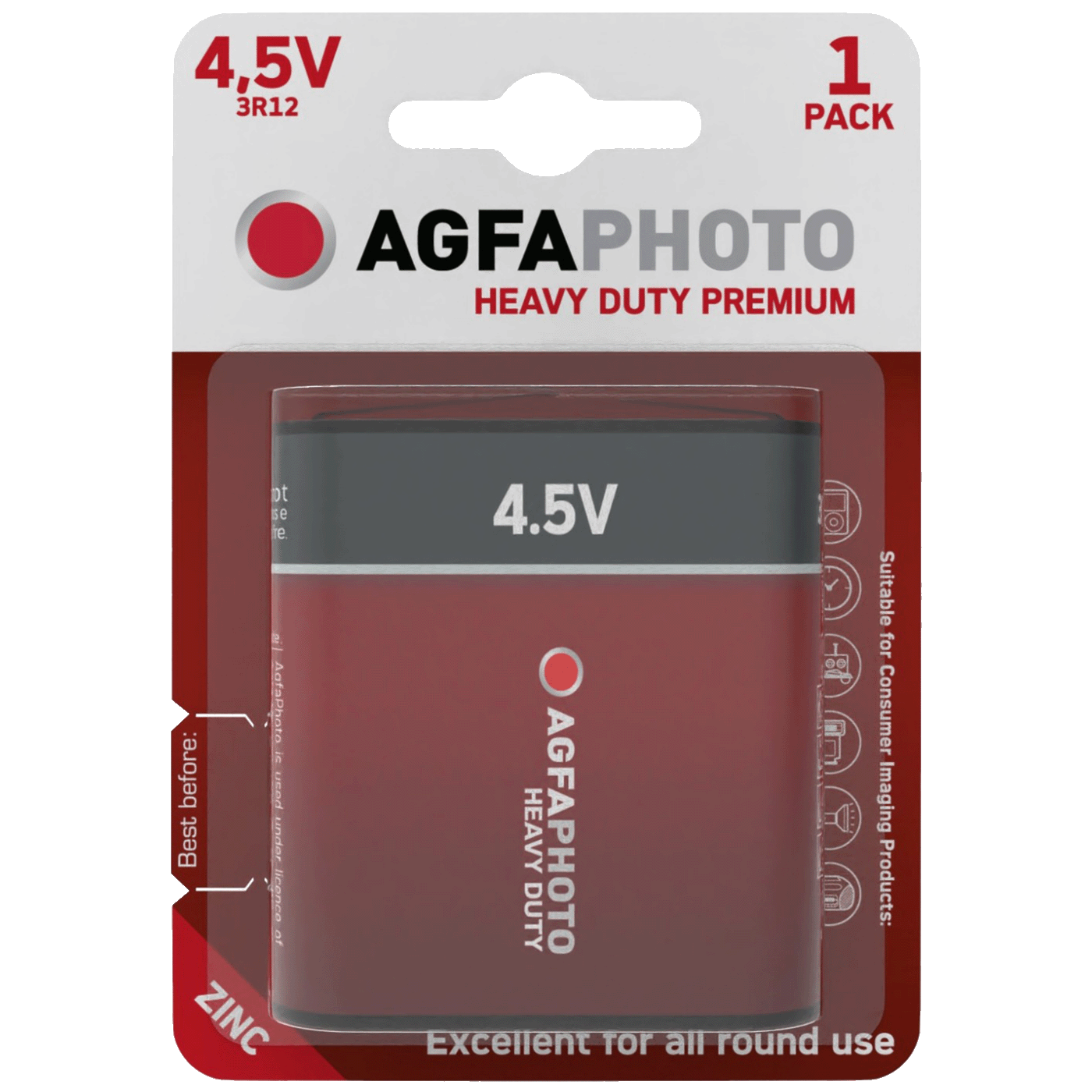 Agfa Baterija Zinc-Carbon, 4,5V blister pak. 1 komad - AF 3R12