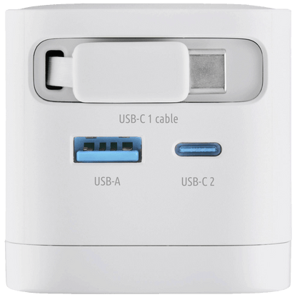 (Intenso) Punjač kučni sa type C kabelom, brzi, 1xUSB-A, 1xUCB-C, 65W - Power Adapter W65ACIC GaN White