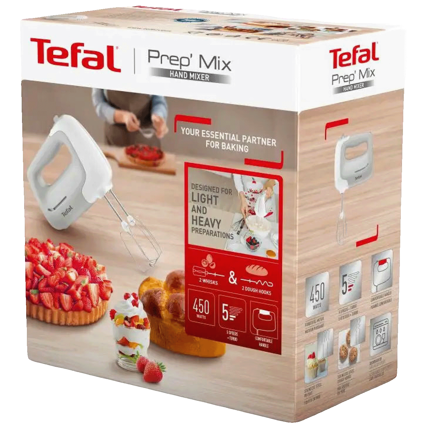Tefal Ručni mikser, 450 W, 5 brzina + turbo, Prep'Mix - HT450B38