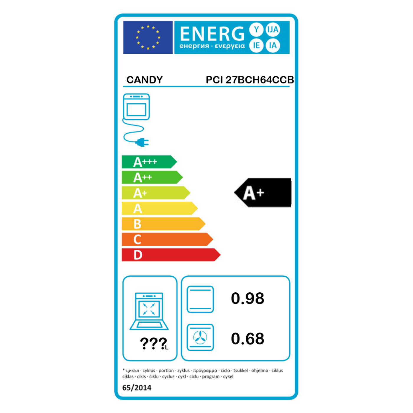 Candy Set ugradbena pećnica / ploča, A+ - 27BCH64CCB