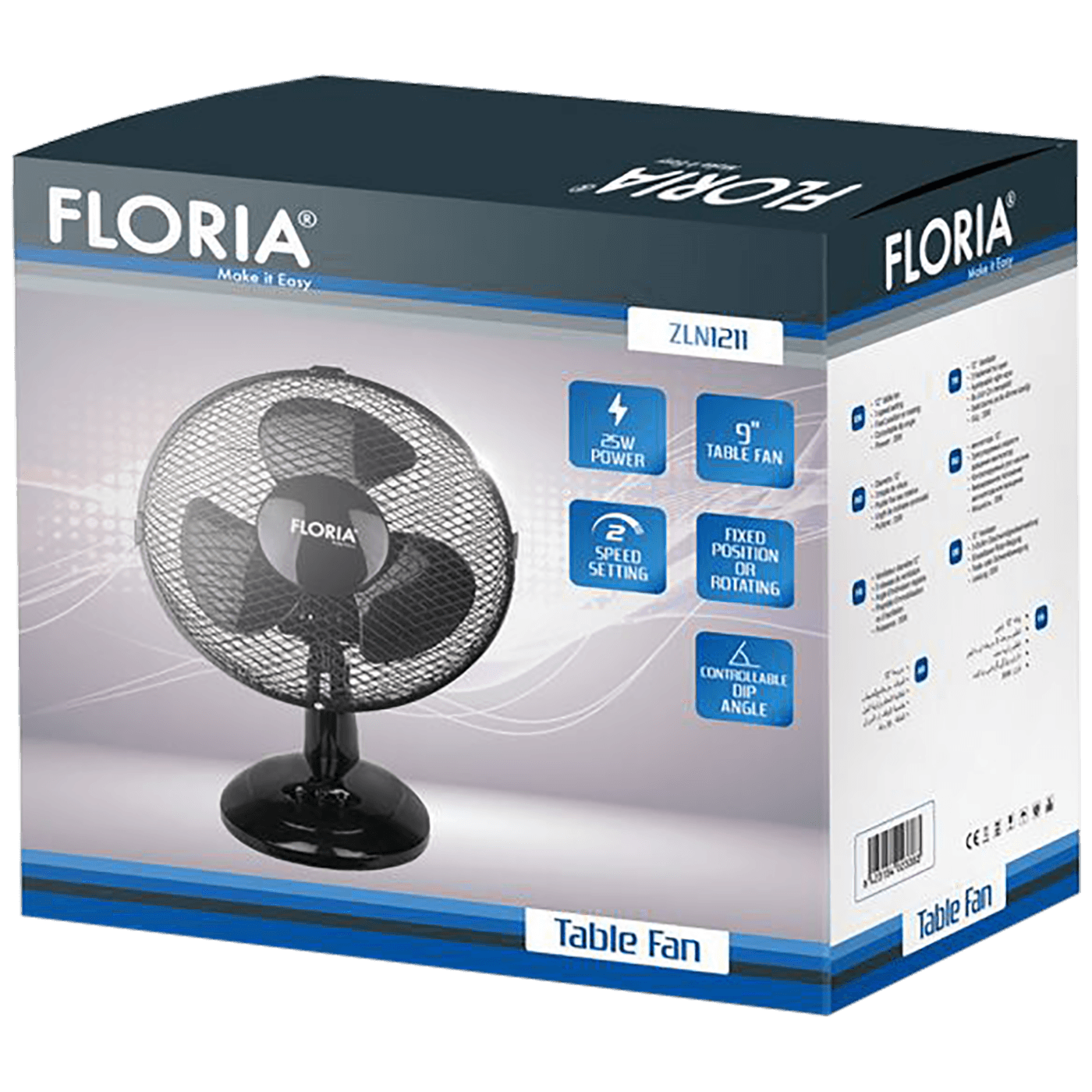 Floria Ventilator stolni, promjer 23 cm, 25 W, crni - ZLN1211