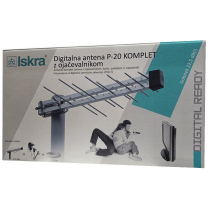 Iskra Antena Loga UHF sa pojačalom, dobit 16 dB, F-konektor - P-20 DTT/G H/V