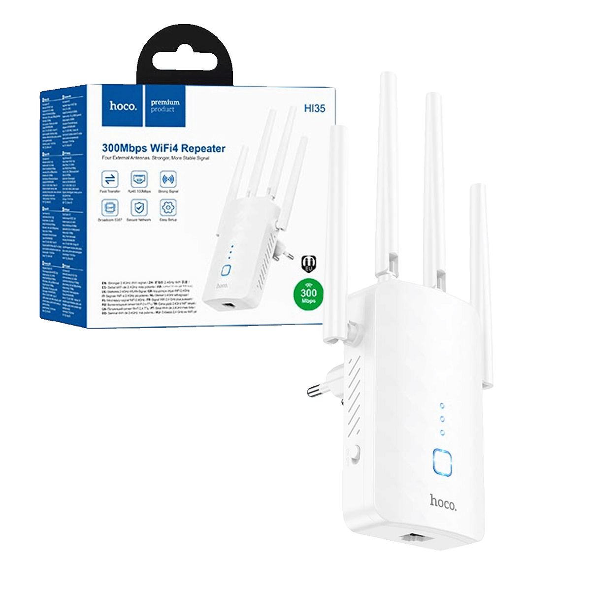 hoco. Wireless-N Extender-Access Point, 300Mbps - HI35 WiFi4 Repeater