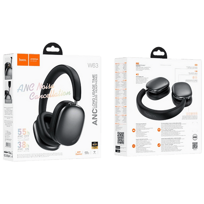 hoco. Bežične slušalice, Bluetooth, ANC - W63 Black